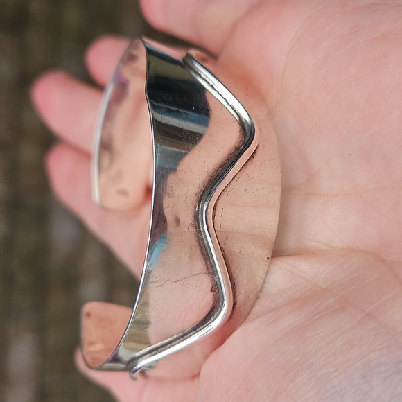 Sterling Silver Wave Cuff Bracelet - Picture 6 of 6